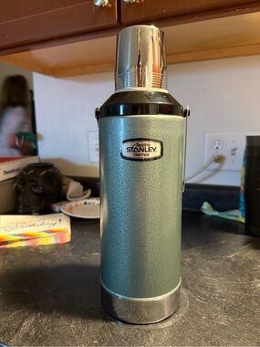 Stanley Vintage Green Insulated Thermos with Chrome Accents